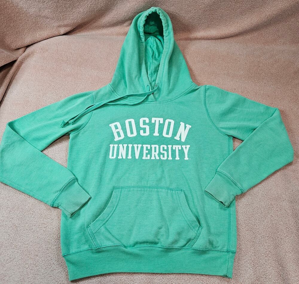 Redshirt Boston University Pullover Hoodie Sweatshirt Green- Size Small